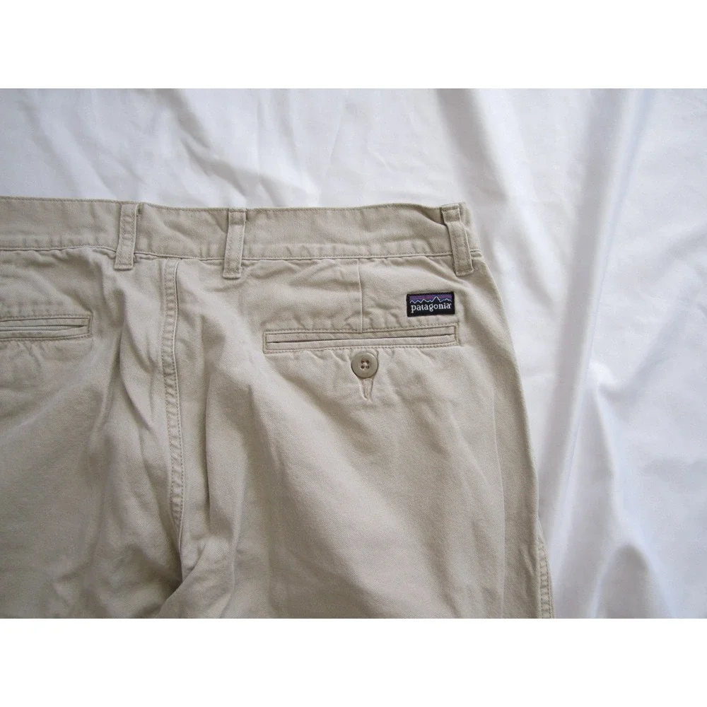 Patagonia Mens Organic Cotton Canvas Pants Tan Khaki Straight Leg 34x29 (MP700)